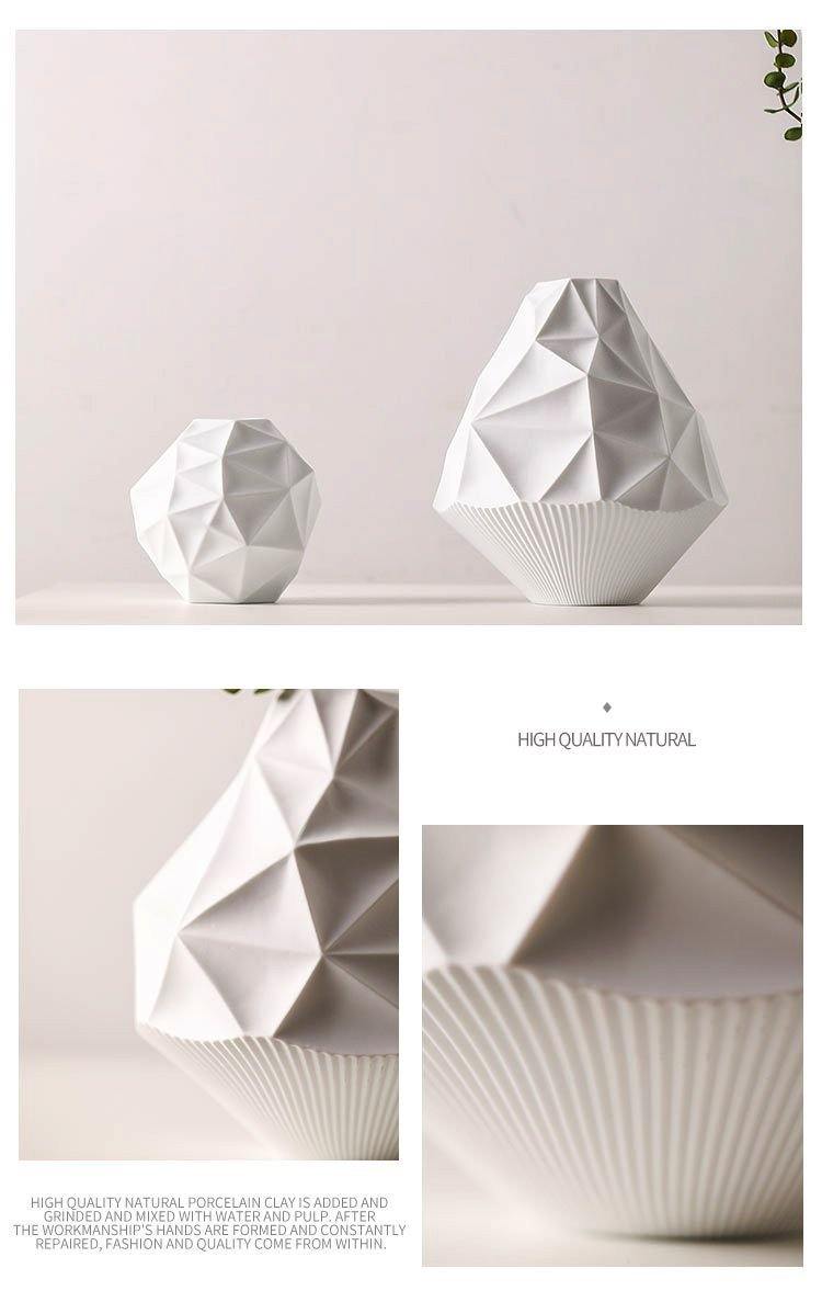 Geometric White Vases - Nordic Side - 