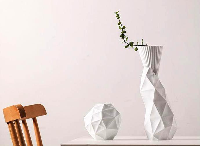 Geometric White Vases - Nordic Side - 