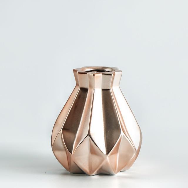 Metallic Diamond Porcelain Vase - Nordic Side - 