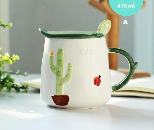 Cactus Mug with Lid - Nordic Side - 