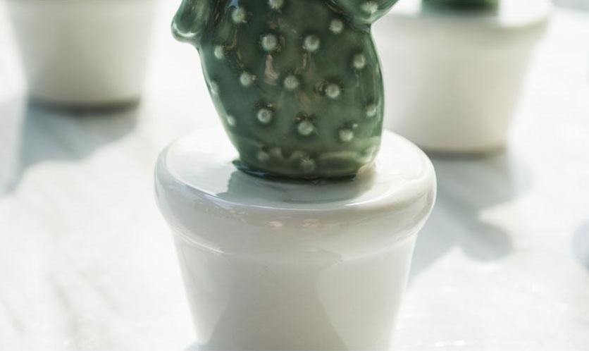 Potted Cactus Ceramic Miniature - Nordic Side - 