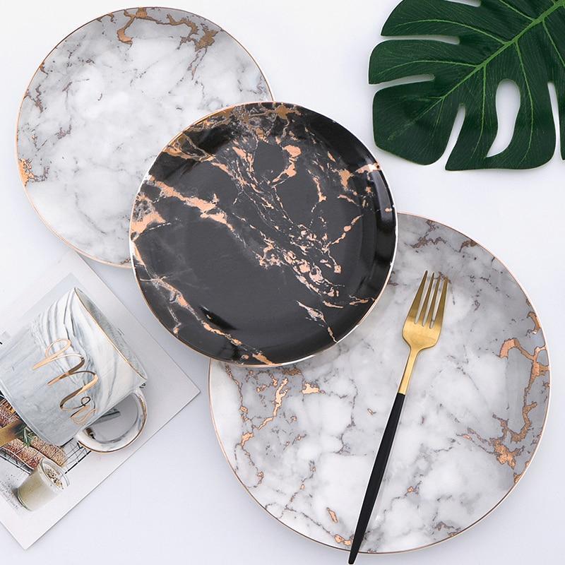 Gold Rush Marble Plate - Nordic Side - 