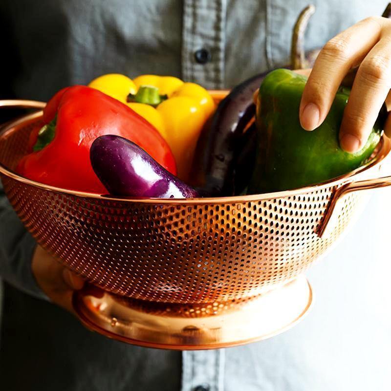 Rose Gold Round Deep Colander - Nordic Side - 