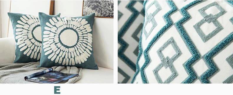 Turquoise Classic Embroidery Cushions - Nordic Side - 