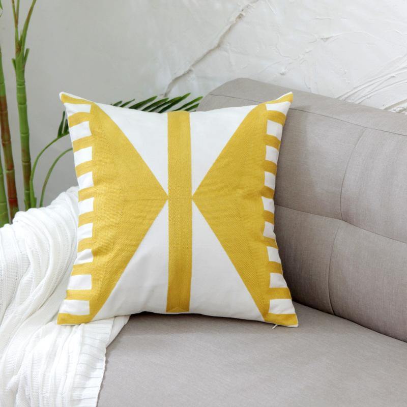 Yellow Classic Embroidery Cushions - Nordic Side - 