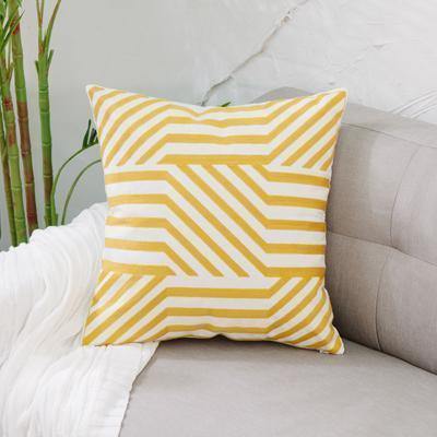 Yellow Classic Embroidery Cushions - Nordic Side - 