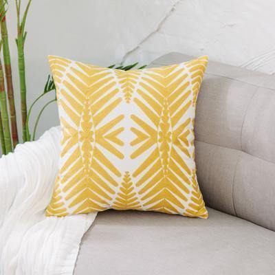 Yellow Classic Embroidery Cushions - Nordic Side - 