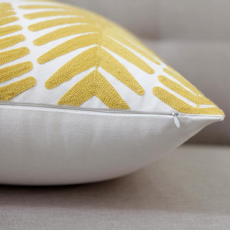 Yellow Classic Embroidery Cushions - Nordic Side - 