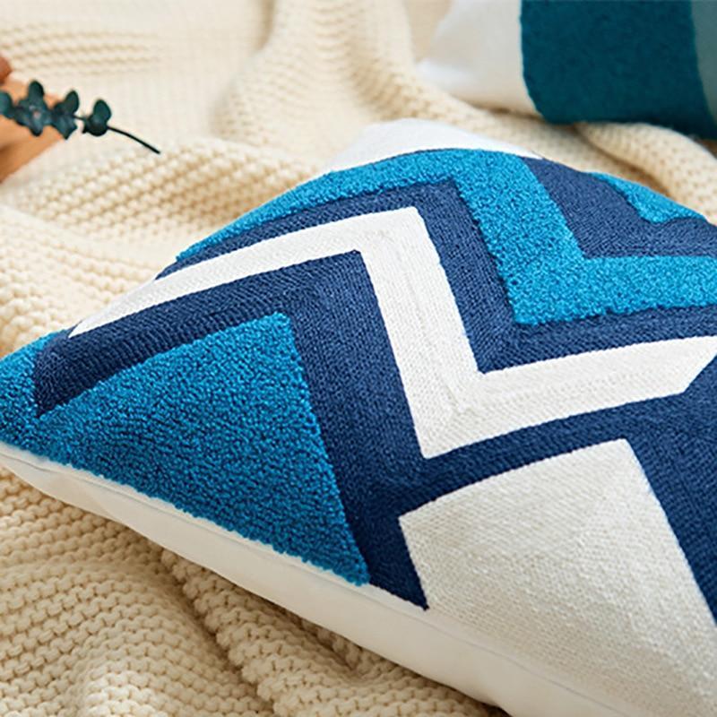 Cool Colored Embroidery Cushion - Nordic Side - 