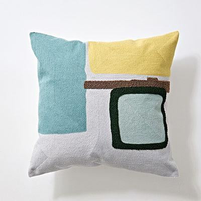 Cool Colored Embroidery Cushion - Nordic Side - 