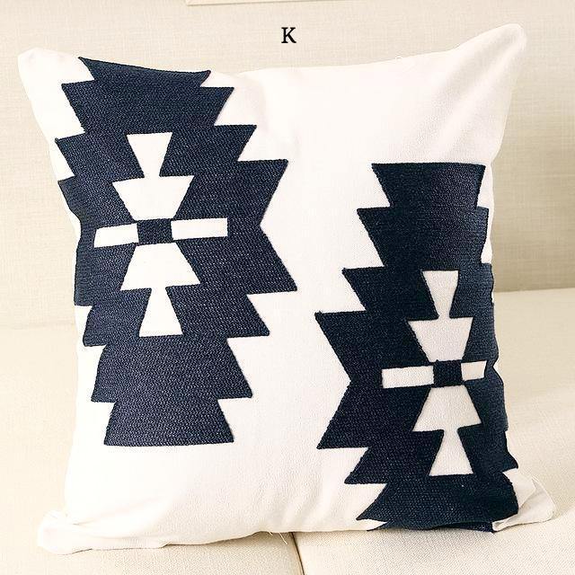 Embroidered Geometric Cushions - Nordic Side - 