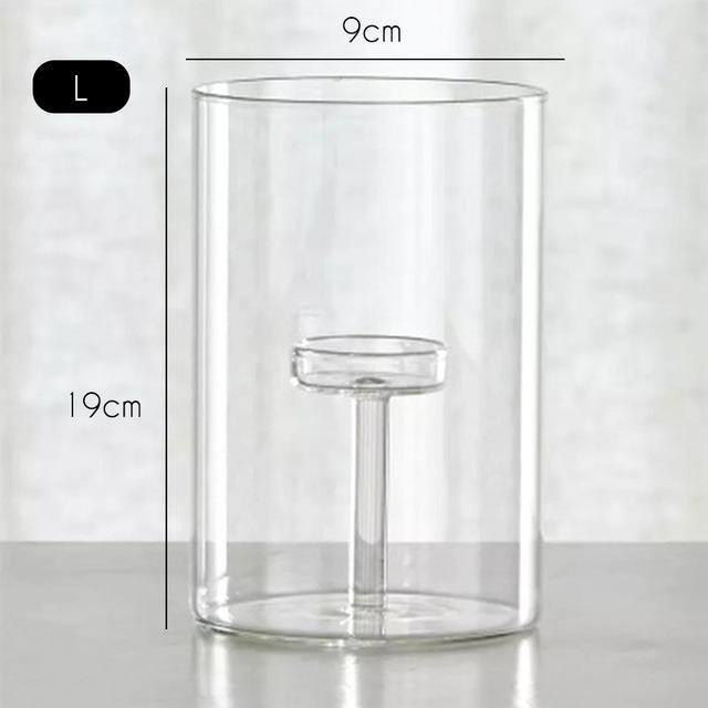 Modern Glass Art Candleholder - Nordic Side - 