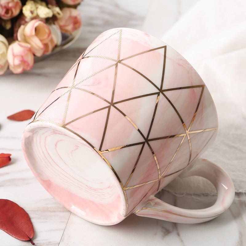 Geometric Gold Line Marble Mug - Nordic Side - 