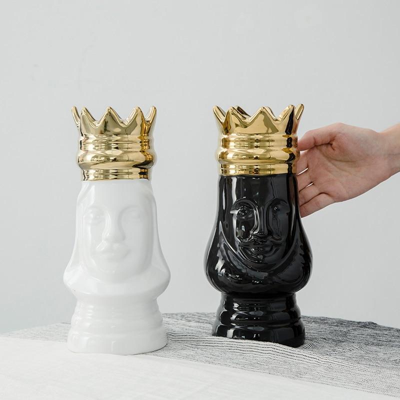 Queen & King Golden Crown Vase - Nordic Side - 