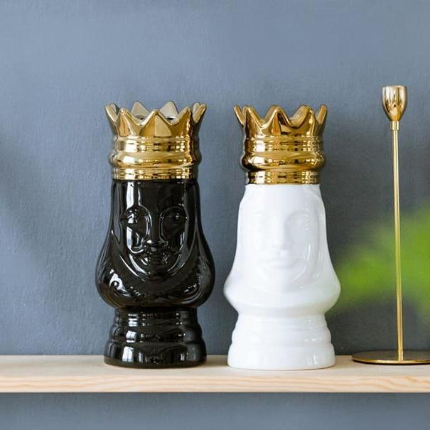 Queen & King Golden Crown Vase - Nordic Side - 