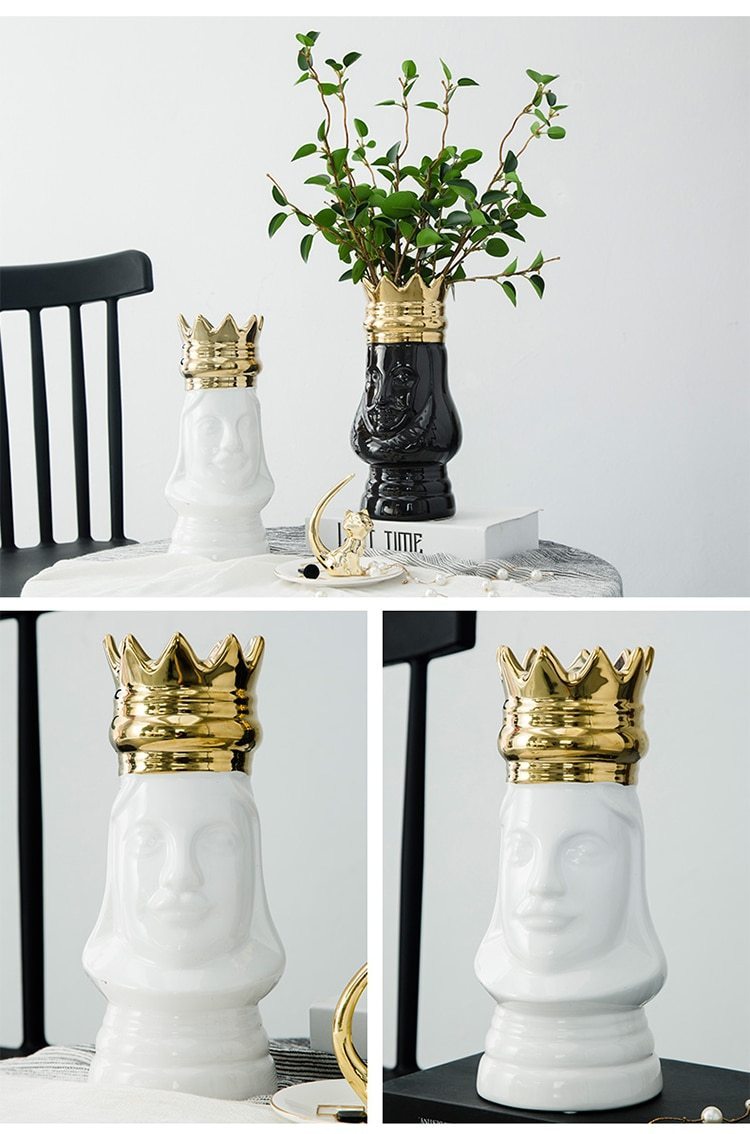 Queen & King Golden Crown Vase - Nordic Side - 