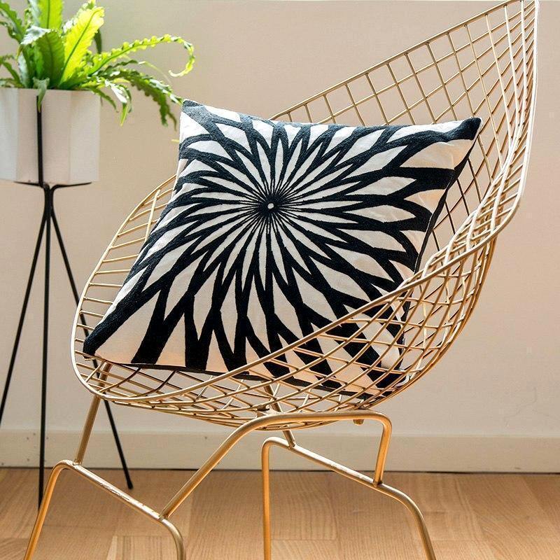 Geometric Black & White Pattern Cushions - Nordic Side - 