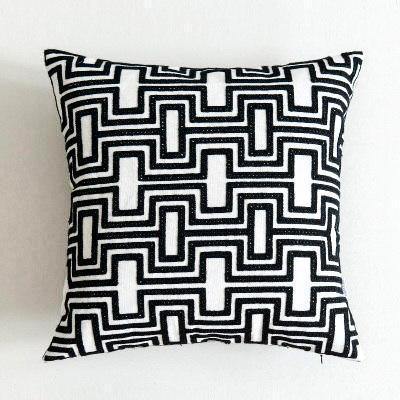 Geometric Black & White Pattern Cushions - Nordic Side - 