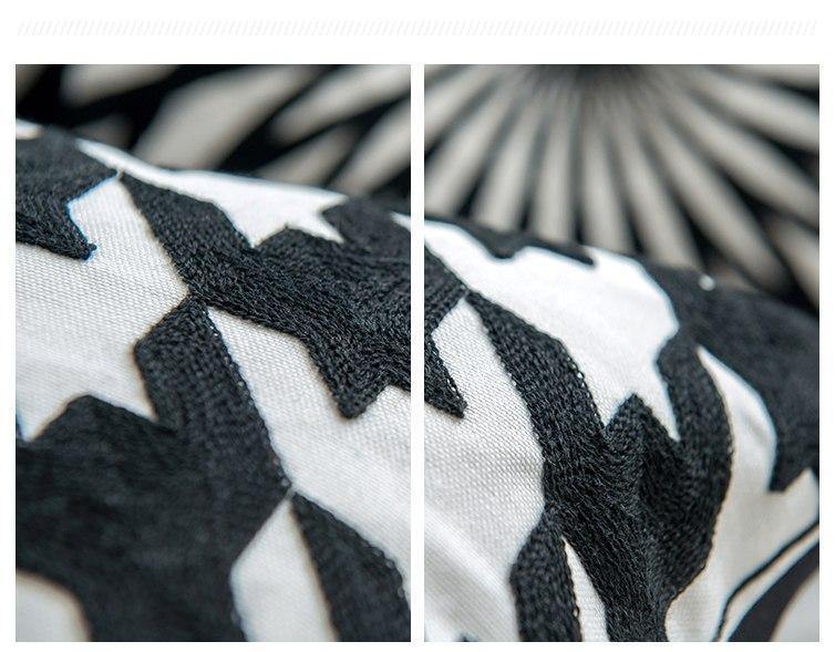 Geometric Black & White Pattern Cushions - Nordic Side - 