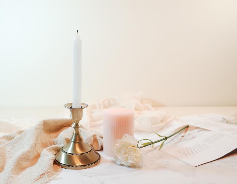 Classic Metal Short Candleholder - Nordic Side - 