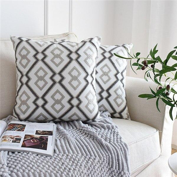 Grey Vintage Pattern Cushion Covers - Nordic Side - 