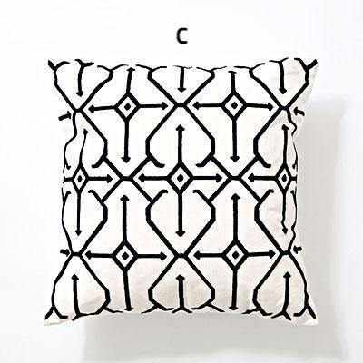 Black & White Embroidery Cushions - Nordic Side - 