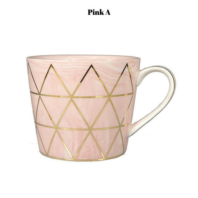 Geometric Gold Line Marble Mug - Nordic Side - 