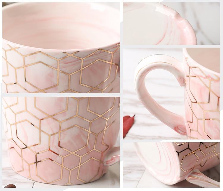 Geometric Gold Line Marble Mug - Nordic Side - 