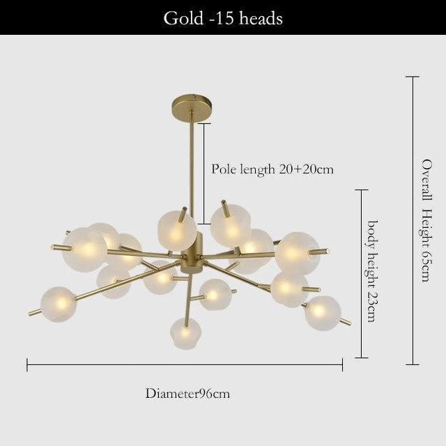 Golden Branches Chandelier - Nordic Side - 