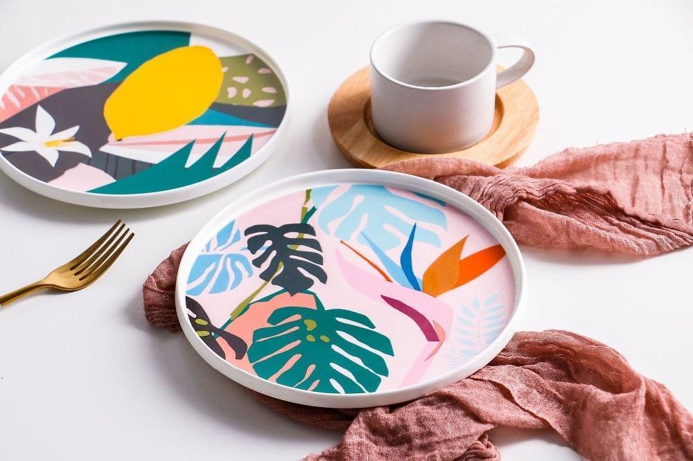 Abstract Floral Plates - Nordic Side - 