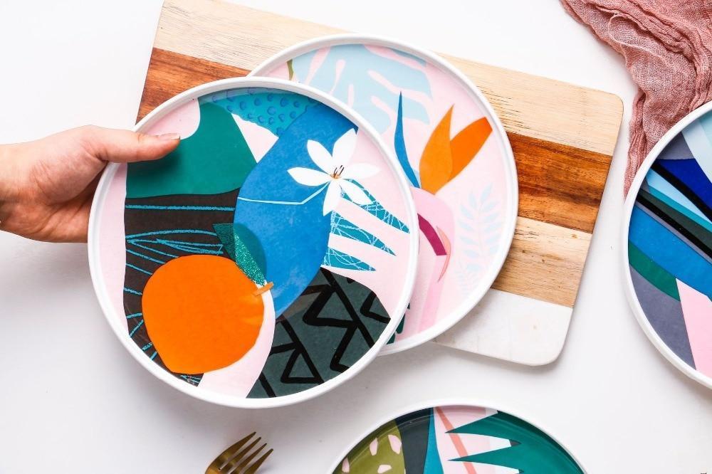 Abstract Floral Plates - Nordic Side - 