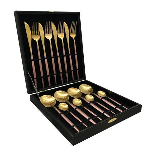 16 Pieces Metal Cutlery Set with Gift Box - Nordic Side - 