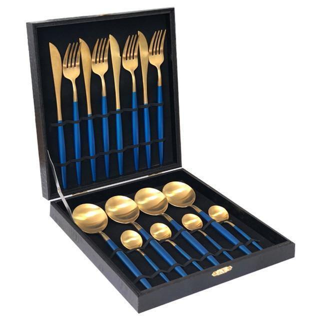 16 Pieces Metal Cutlery Set with Gift Box - Nordic Side - 