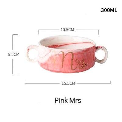 Pink & Grey Marble Soup Bowl - Nordic Side - 