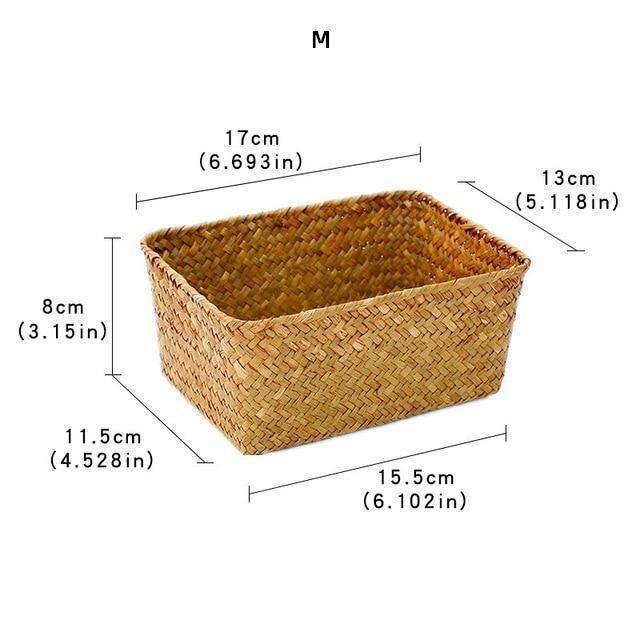 Straw Weaving Square Storage - Nordic Side - 