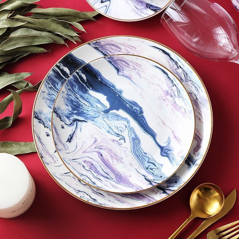 Blue & Purple Marble Ceramic - Nordic Side - 