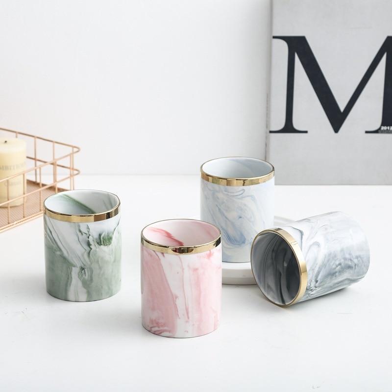 Coloured Marble Ceramic Mini Pot - Nordic Side - 