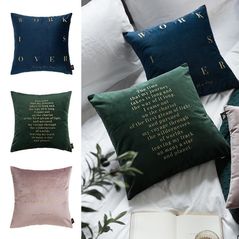 Velvet Cushions with Gold Letters - Nordic Side - 