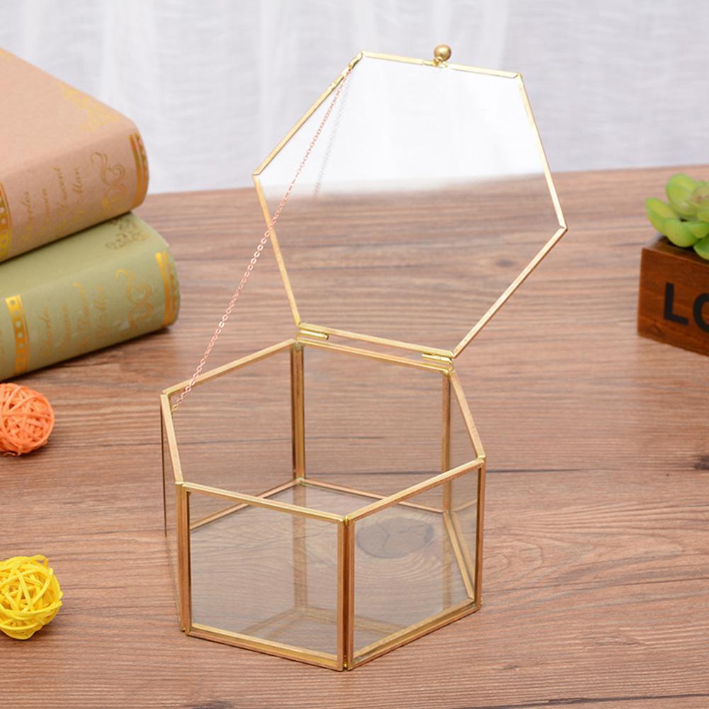 Hexagonal Glass Golden Organiser - Nordic Side - 