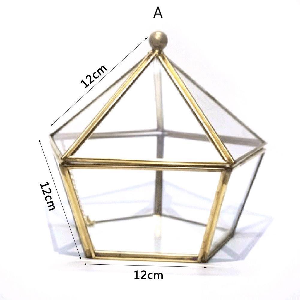 Hexagonal Glass Golden Organiser - Nordic Side - 