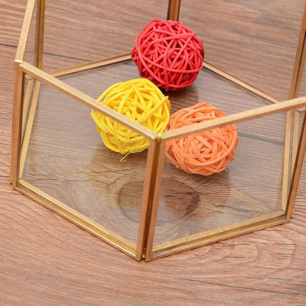 Hexagonal Glass Golden Organiser - Nordic Side - 