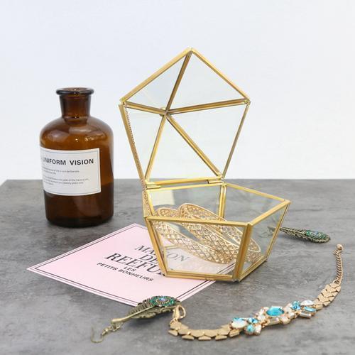 Hexagonal Glass Golden Organiser - Nordic Side - 