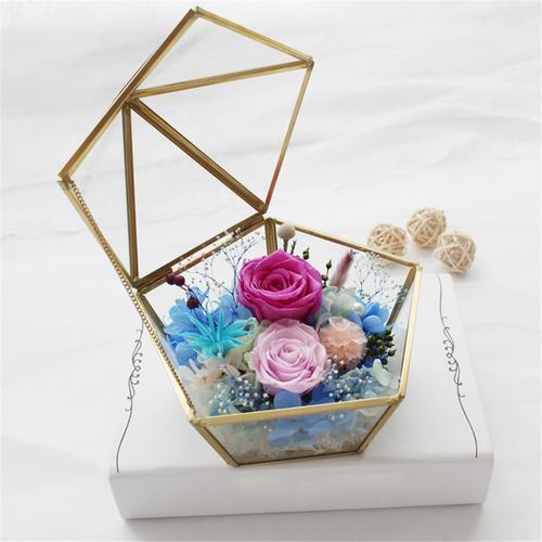 Hexagonal Glass Golden Organiser - Nordic Side - 