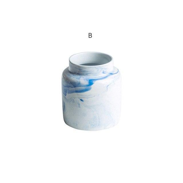 Coloured Marble Ceramic Mini Pot - Nordic Side - 