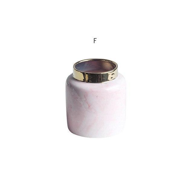 Coloured Marble Ceramic Mini Pot - Nordic Side - 