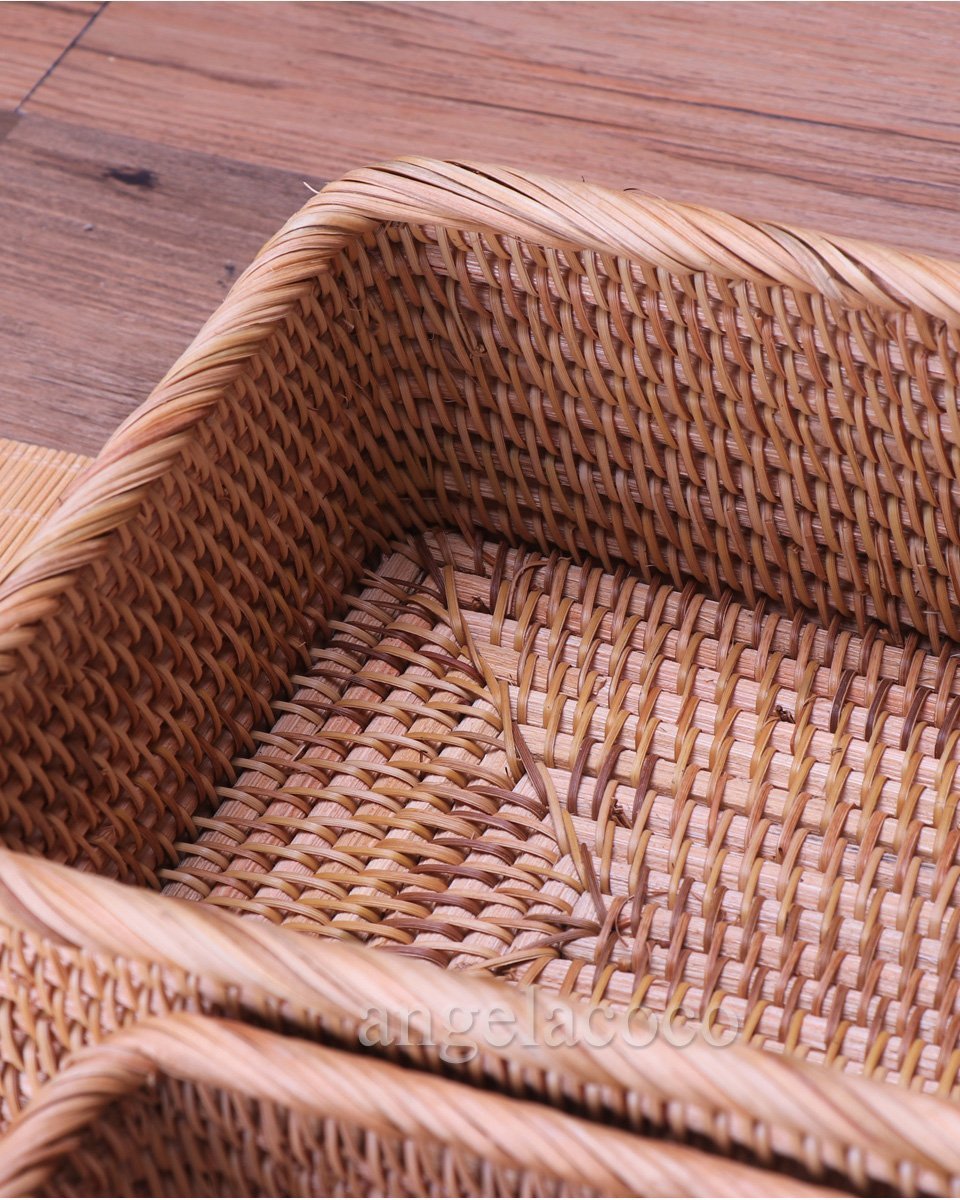 Handmade Rattan Square Baskets - Nordic Side - 