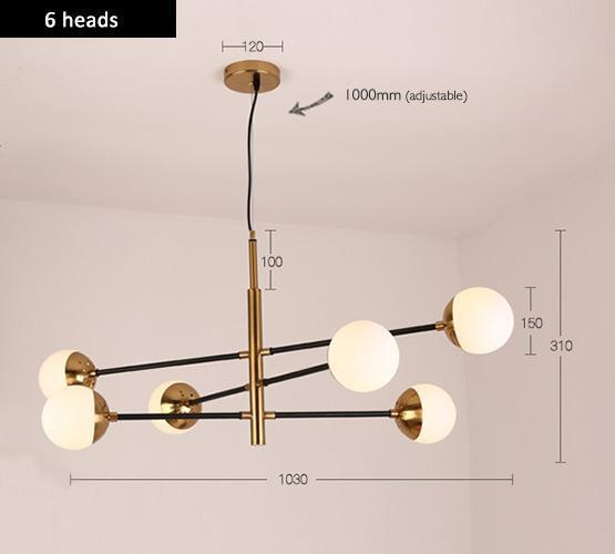 Gold & Black Iron Chandelier - Nordic Side - 