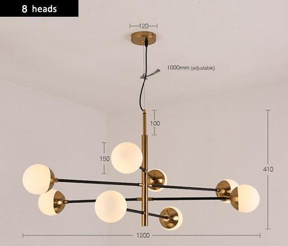 Gold & Black Iron Chandelier - Nordic Side - 