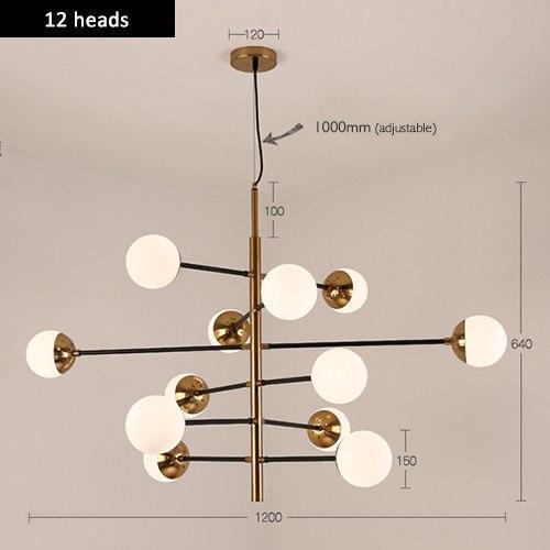 Gold & Black Iron Chandelier - Nordic Side - 