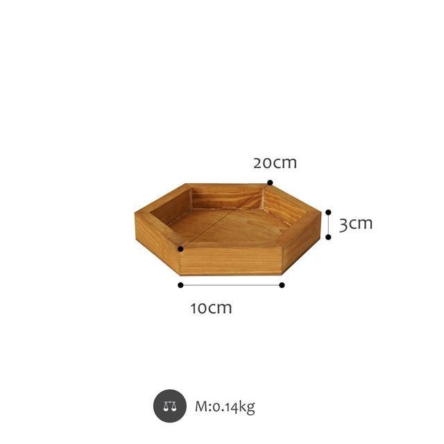 Wood Hexagonal Tray - Nordic Side - 